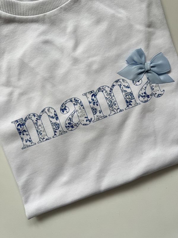 Koszulka damska biała mama z kokardą rozmiar S