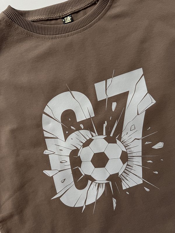 Koszulka kawowa z krótkim rękawem 67 rozmiar 128