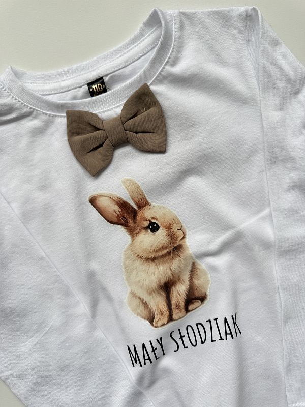 Koszulka biała z długim rękawem mały słodziak rozmiar 110