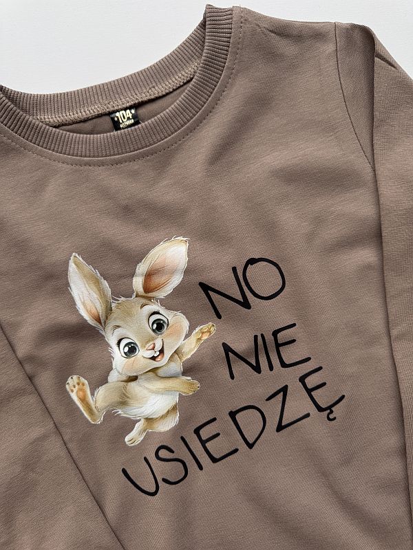 Koszulka kawowa z długim rękawem no nie usiedzę rozmiar 104