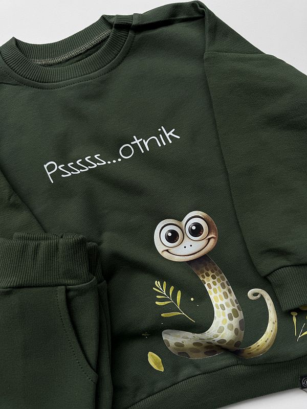 Oliwkowy komplet psotnik rozmiar 98