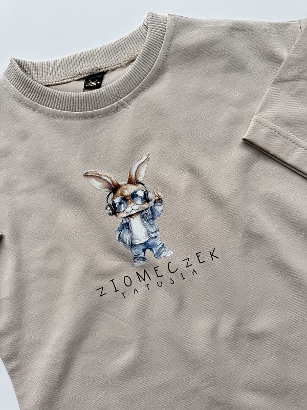 Koszulka bezowa z krótkim rękawem ziomeczek tatusia rozmiar 92