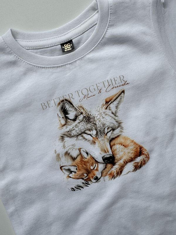 Koszulka biała z krótkim rękawem liski rozmiar 86