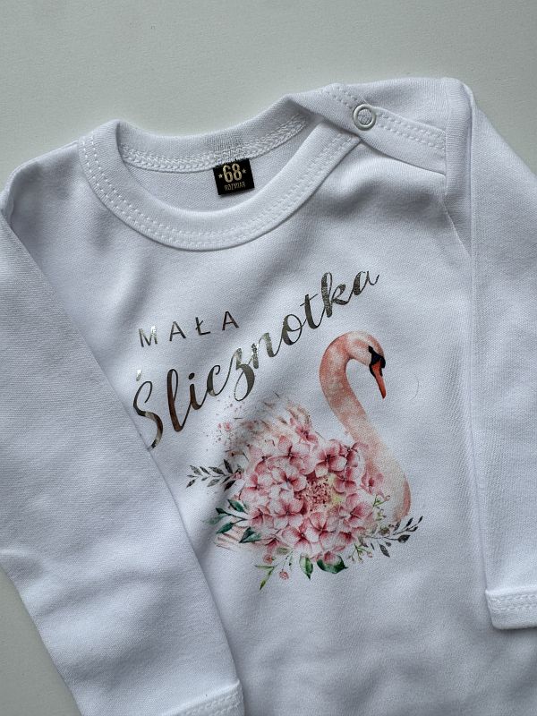 Body białe z długim rękawem mała ślicznotka rozmiar 68