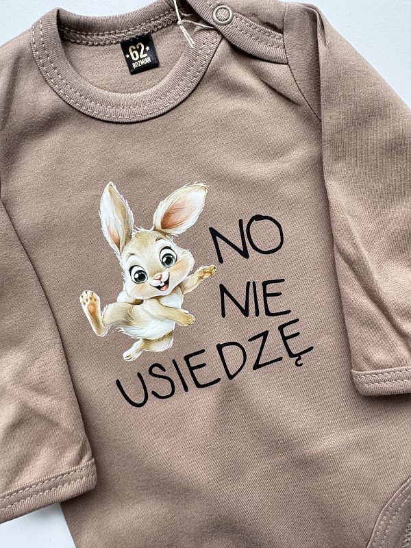 Body kawowe z długim rękawem no nie usiedzę rozmiar 62