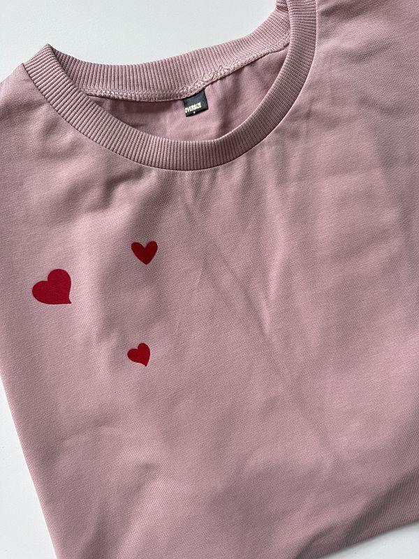 Koszulka różowa damska serduszka rozmiar oversize