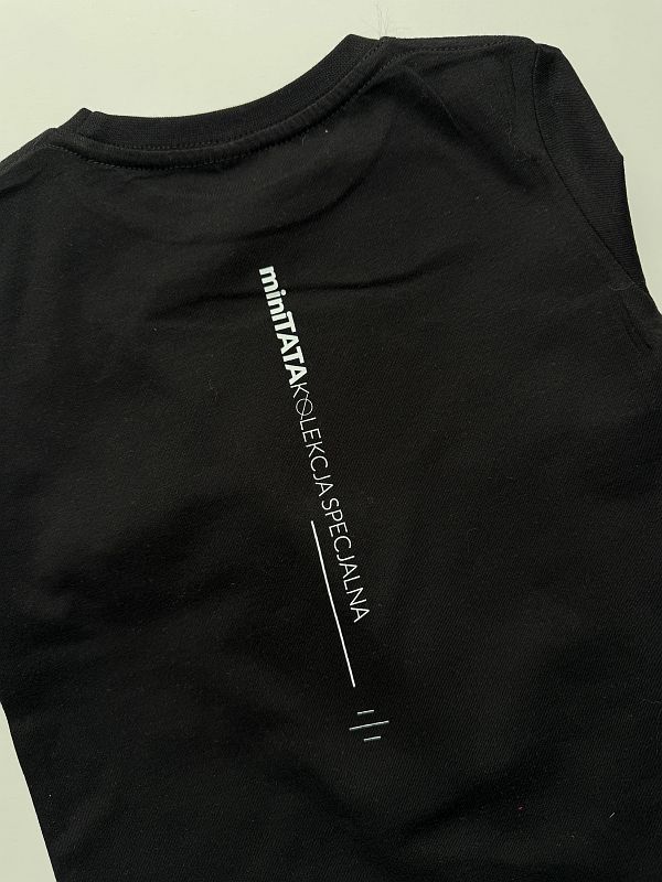 Koszulka czarna z długim rękawem mini tata rozmiar 98