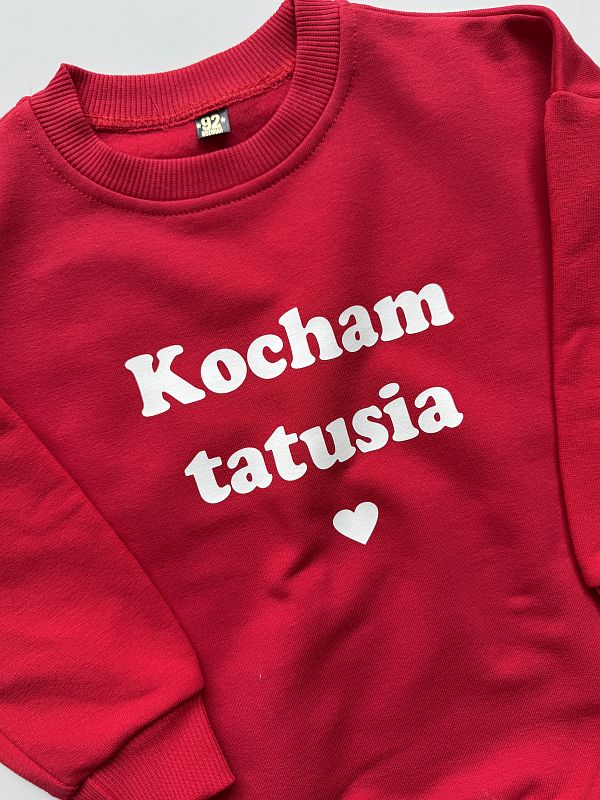 Bluza czerwona kocham tatusia rozmiar 92