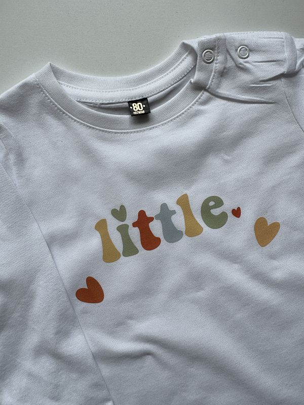 Koszulka biała z długim rękawem little rozmiar 80