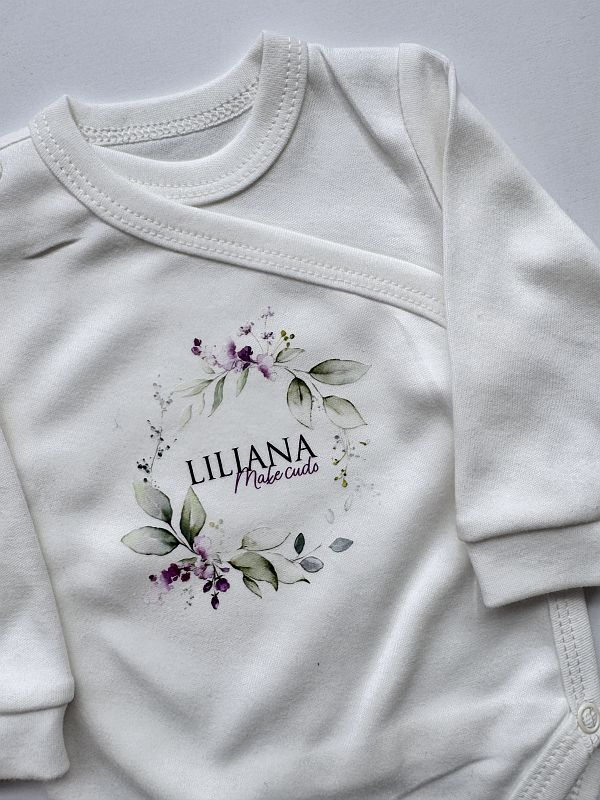 Body kopertowe ecru z długim rękawem z imieniem Liliana rozmiar 62