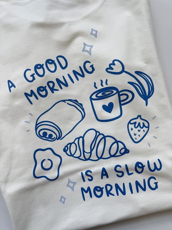 Koszulka damska ecru a good morning is a slow morning rozmiar M