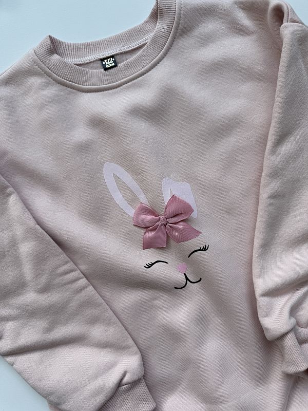 Bluza różowa buzia króliczka rozmiar 122
