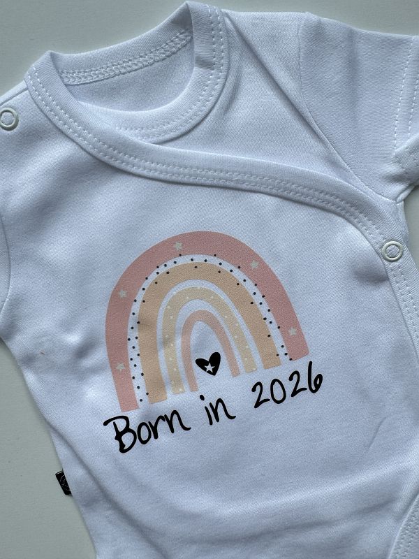 Body białe z krótkim rękawem born in 2026 rozmiar 56