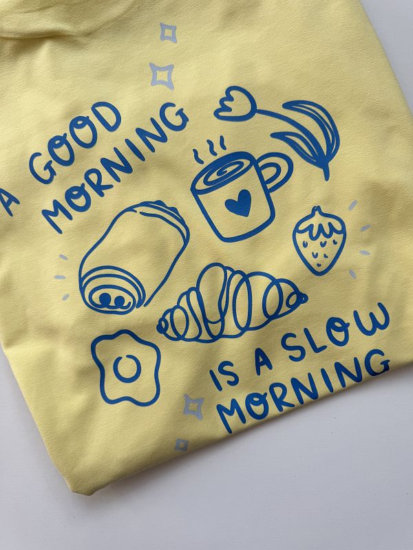 Koszulka damska masełkowa good morning slow morning rozmiar Oversize