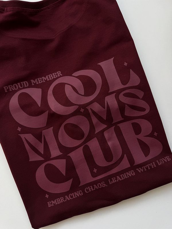 Koszulka damska bordowa cool moms club rozmiar L