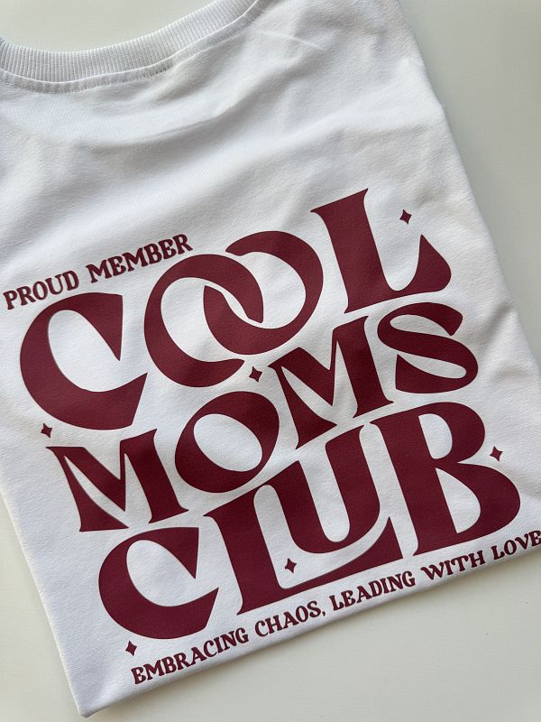 Koszulka damska biała cool moms club rozmiar M