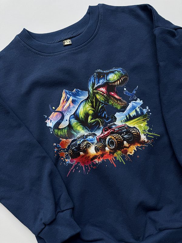 Bluza ciemnoniebieska dinozaur rozmiar 104