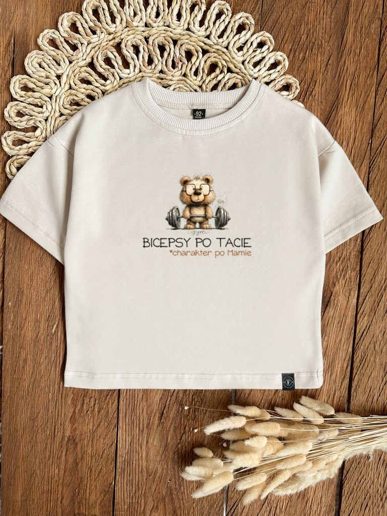 Koszulka dziecięca bicepsy po tacie, charakter po mamie