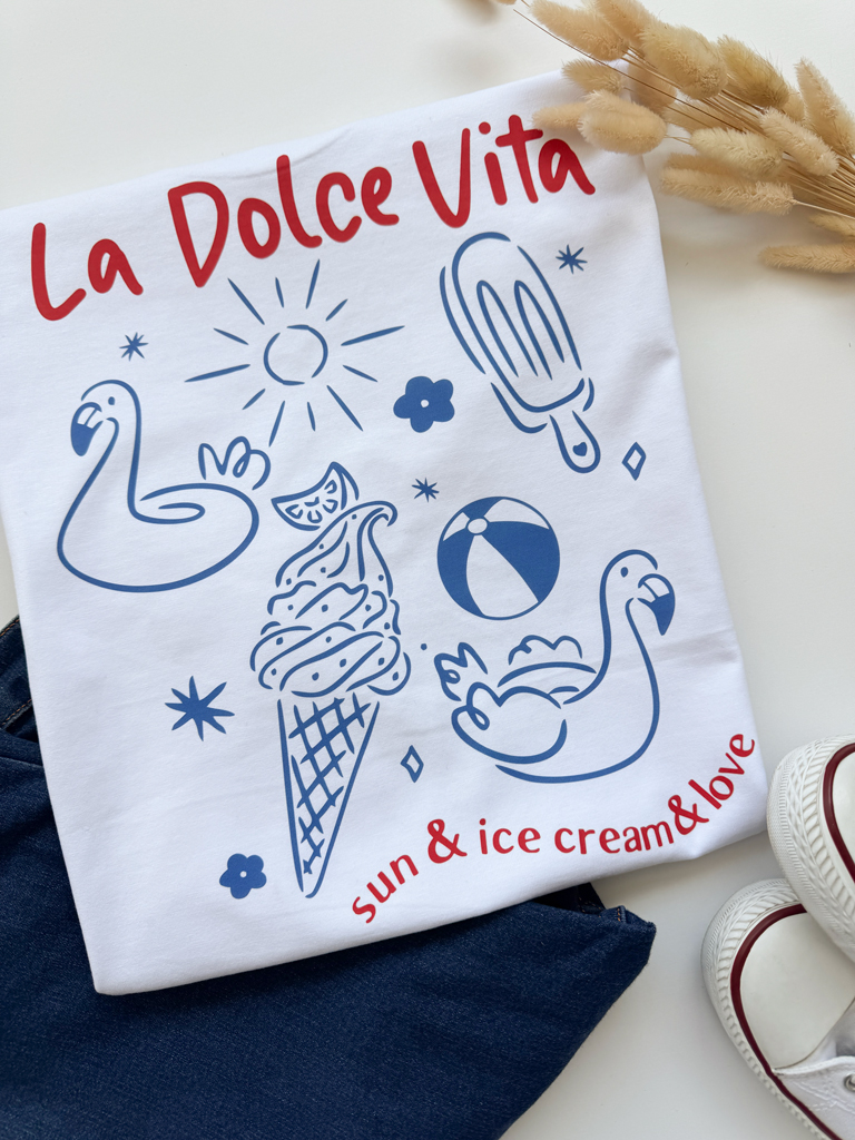 Koszulka damska z nadrukiem la dolce vita