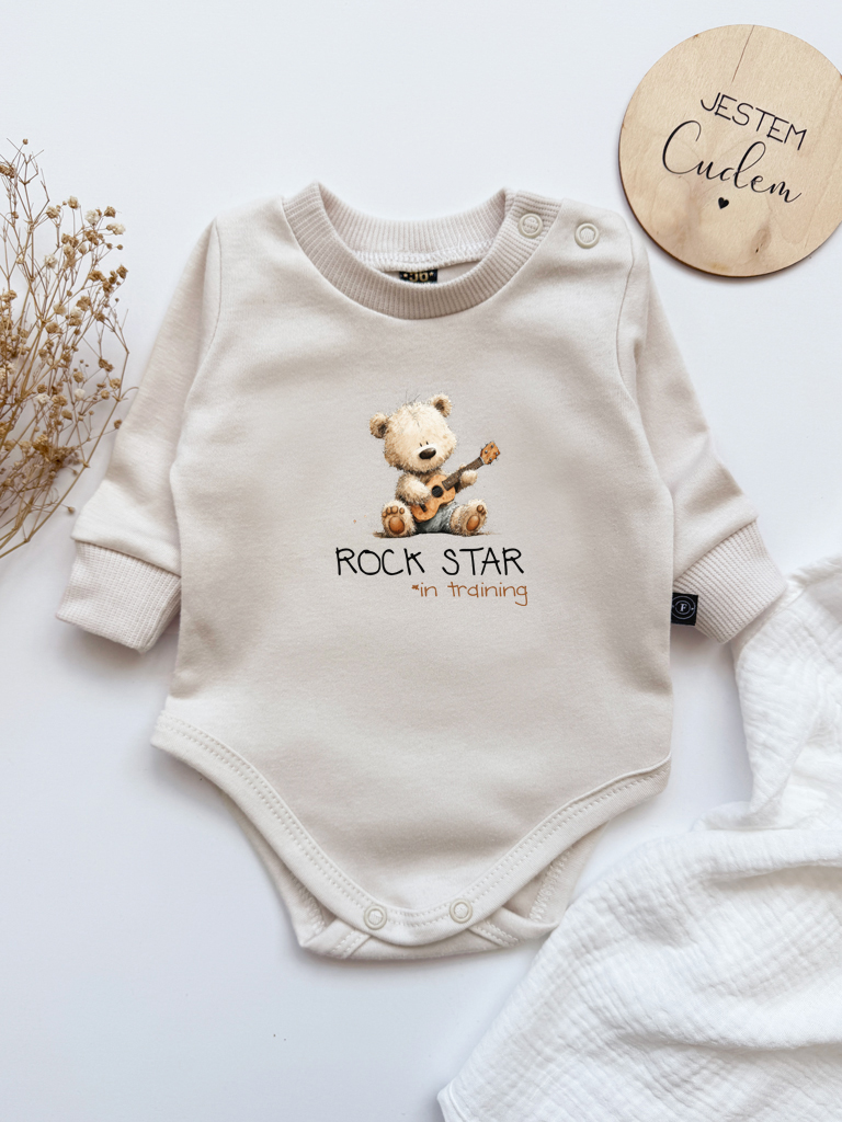 Body niemowlęce misio rock star
