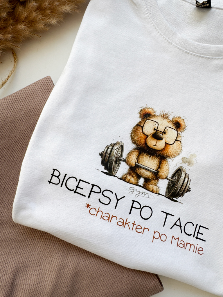 Koszulka dziecięca bicepsy po tacie, charakter po mamie