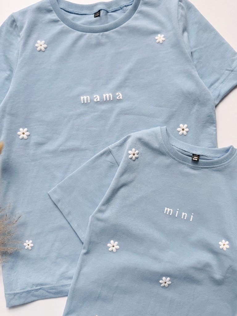 Komplet mama mini z nadrukiem stokrotek