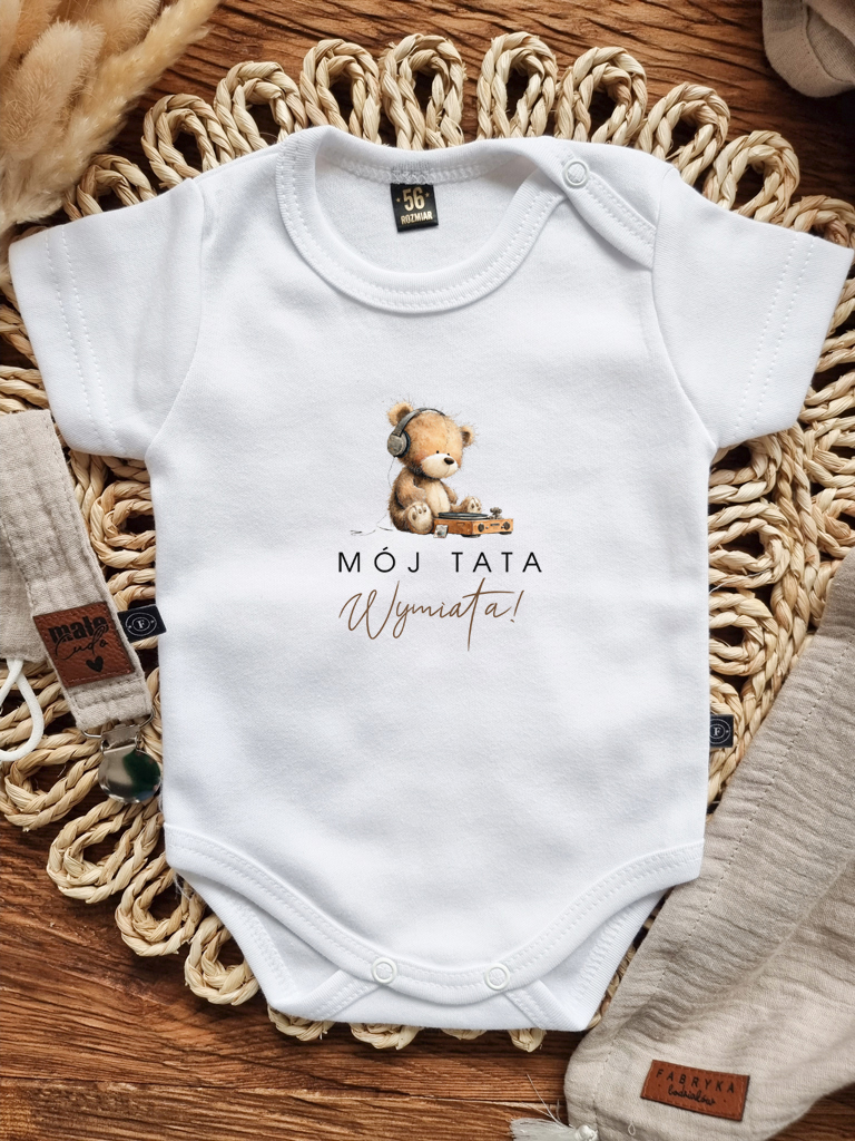 Body niemowlęce z misiem mój tata wymiata