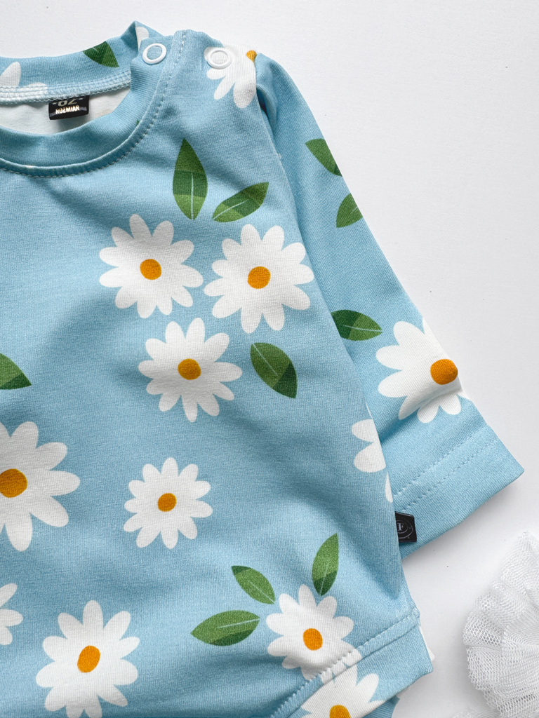 Body niemowlęce błękitne stokrotki - obrazek 4