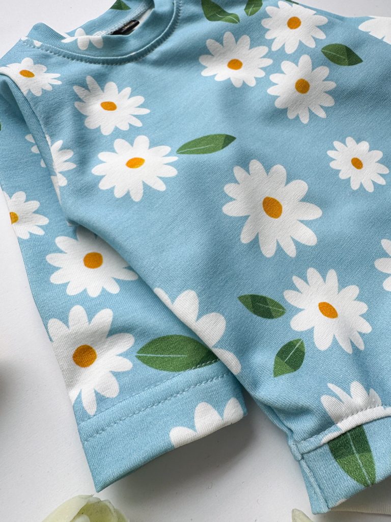 Body niemowlęce błękitne stokrotki - obrazek 3