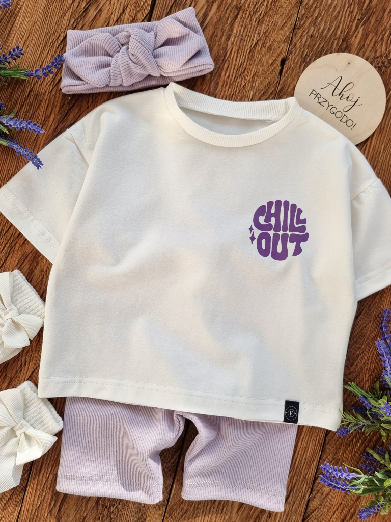 Koszulka dziecięca ecru z nadrukiem chillout