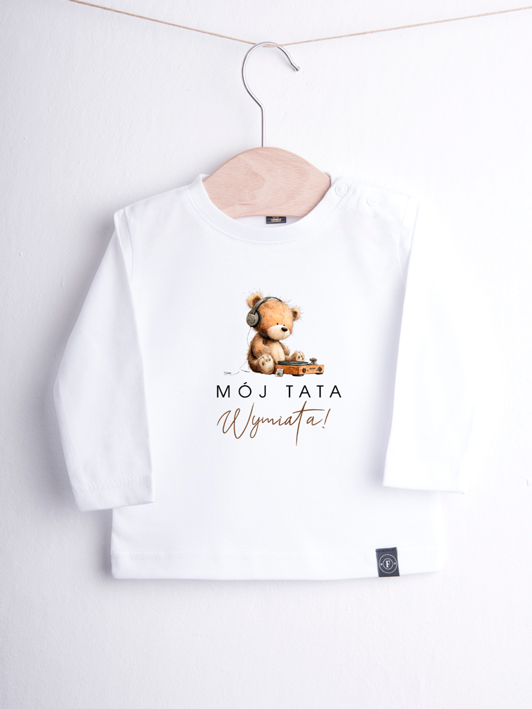 Koszulka dziecięca z misiem mój tata wymiata