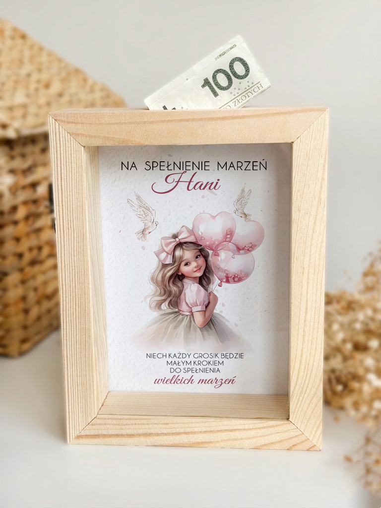 Skarbonka dla dziewczynki w dniu Komunii Świętej