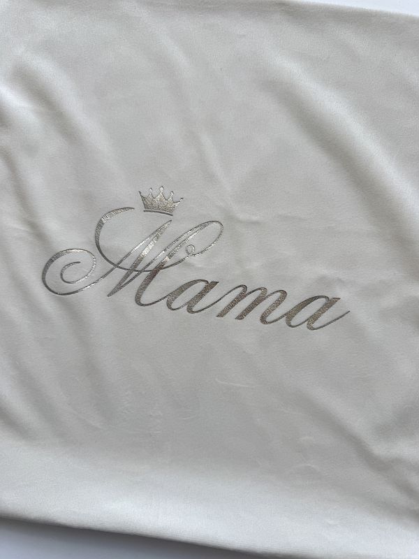 Poszewka welurowa ecru mama