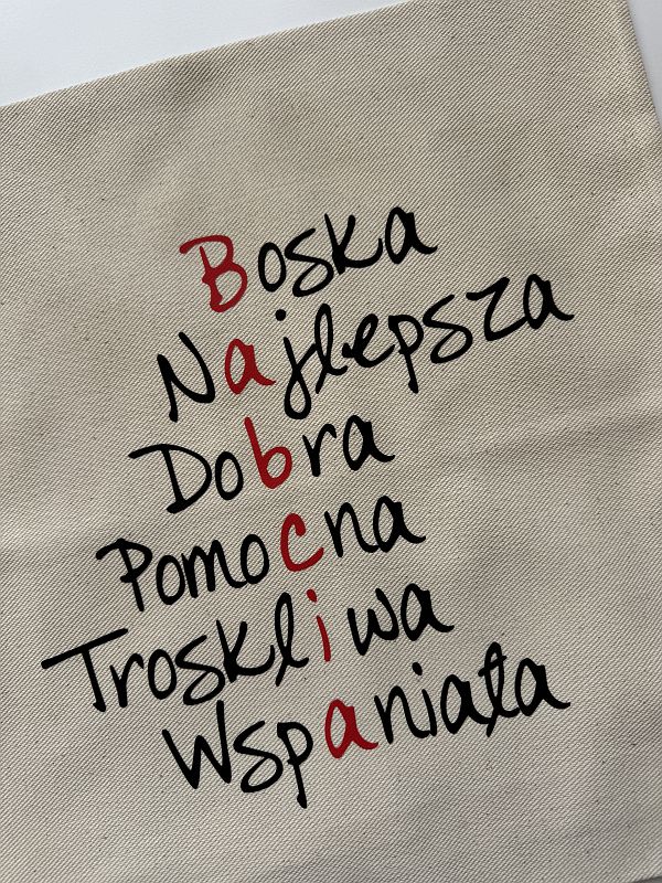 Poszewka Babcia krzyżówka