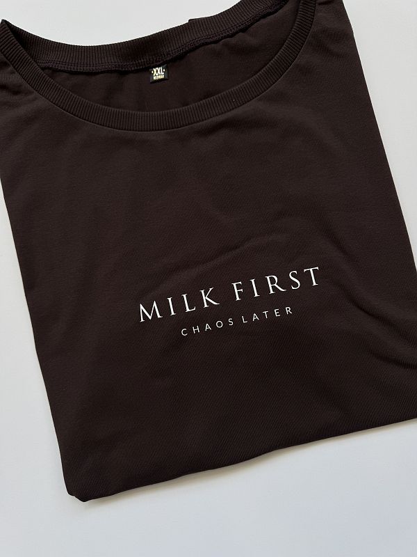 Koszulka damska czekoladowa milk first rozmiar XXL