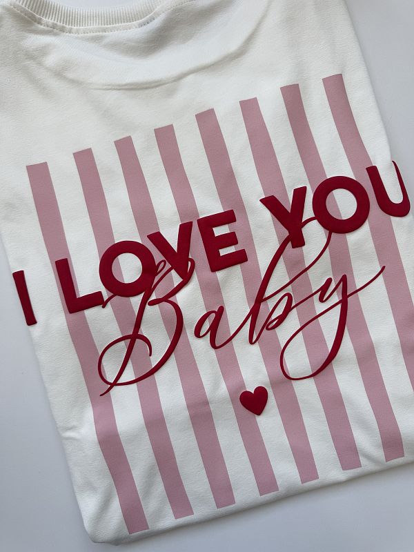 Koszulka damska ecru I love you baby rozmiar L