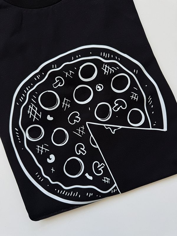 Koszulka damska czarna pizza rozmiar L