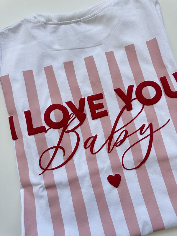 Koszulka damska biała I love you baby rozmiar S