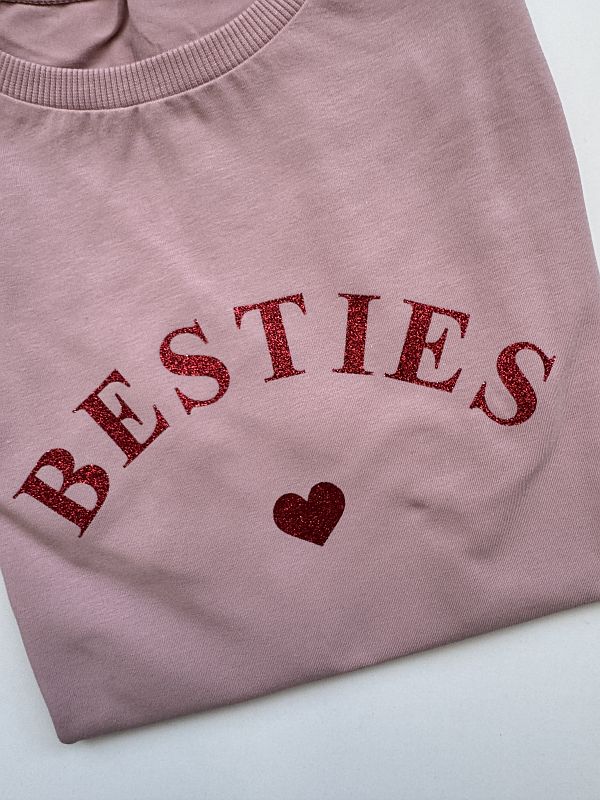 Koszulka damska różowa besties rozmiar S