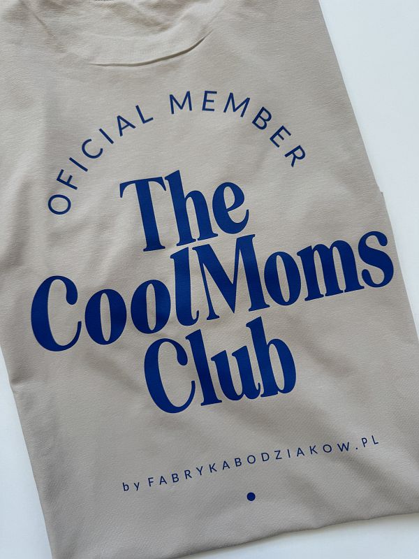 Koszulka damska beżowa the cool moms club rozmiar oversize long