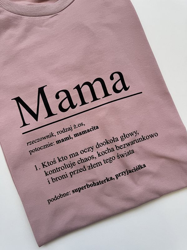 Koszulka damska różowa mama definicja rozmiar oversize long