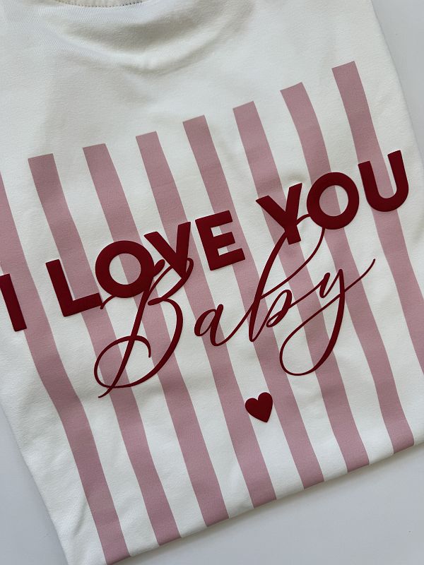 Koszulka damska ecru love you baby rozmiar oversize
