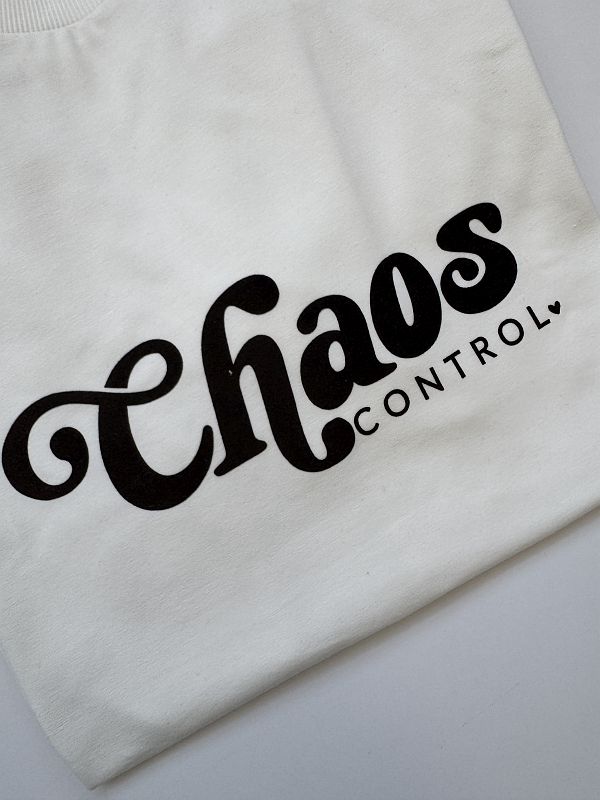 Koszulka damska ecru chaos control rozmiar oversize