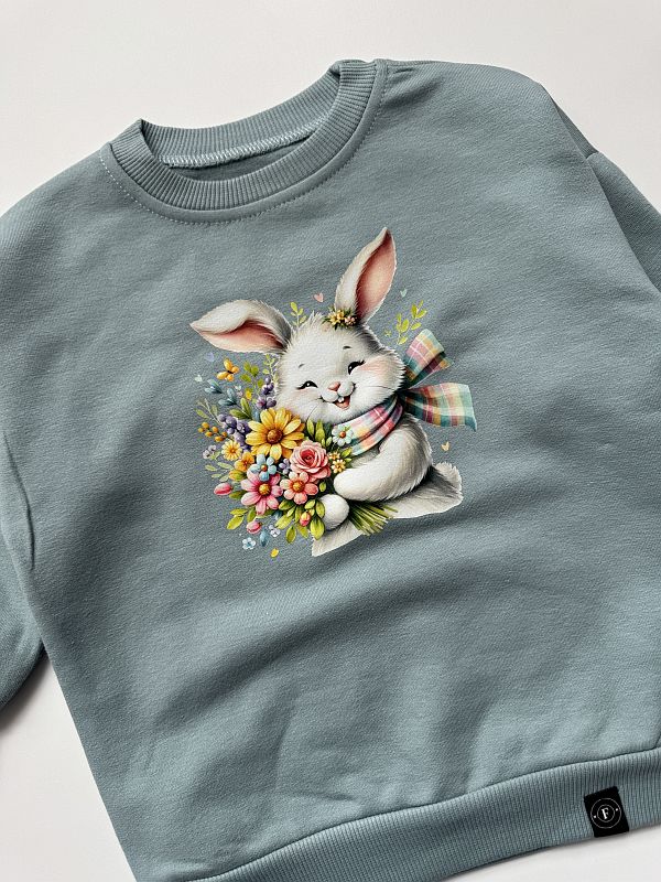 Bluza miętowa z króliczkiem rozmiar 80