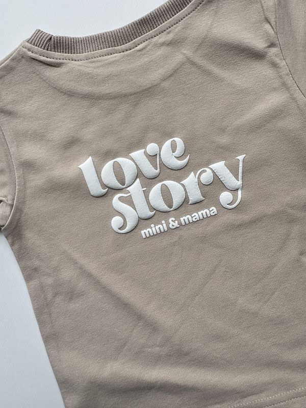 Koszulka beżowa z krótkim rękawem love story rozmiar 80