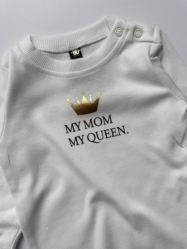 Body ecru z długim rękawem my mum my queen rozmiar 80