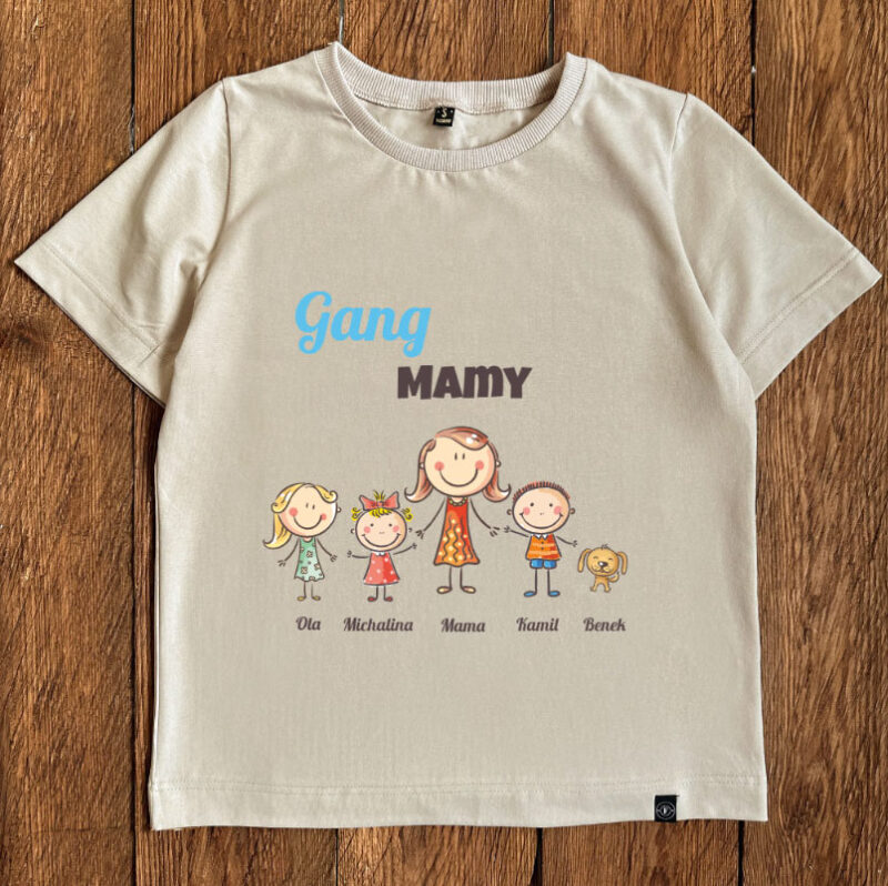 Koszulka z Dziećmi, dla Mamy - "Gang Mamy" (Twój projekt, kreator online)