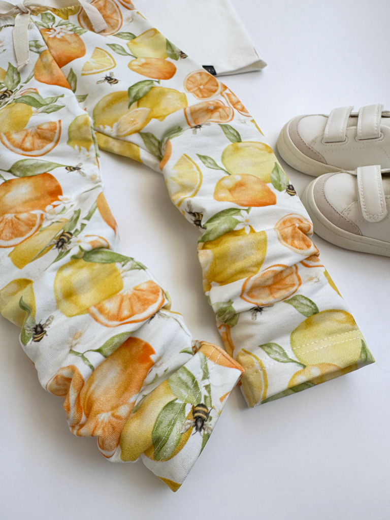 Legginsy dziecięce cytrusowy sad