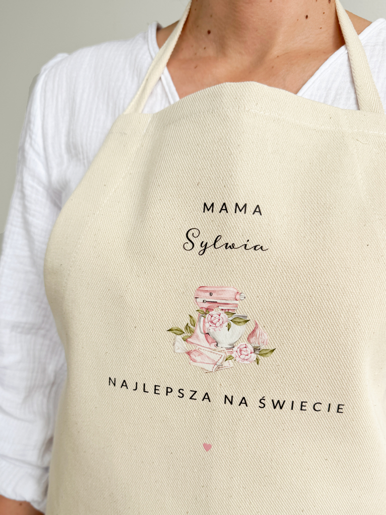 Fartuch kuchenny z nadrukiem mama najlepsza na świecie