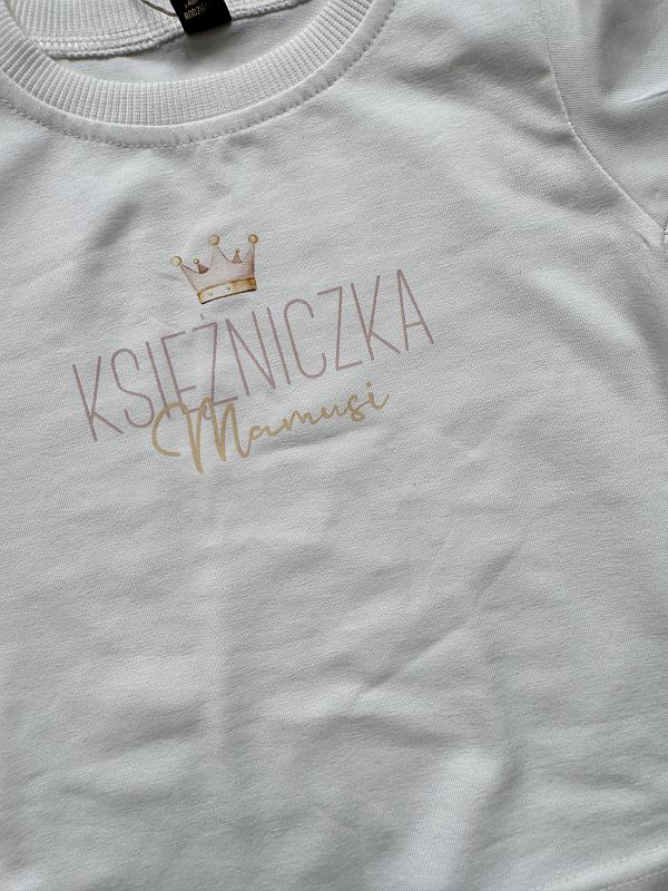Koszulka ecru z krótkim rękawem księżniczka mamusi rozmiar 80